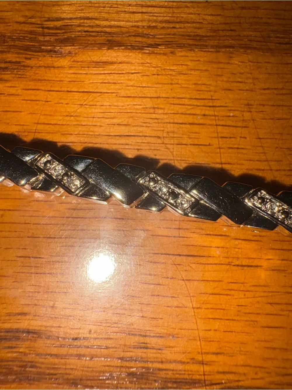 Women Silver tone Link Bracelet - Sleek Braided Design size 7
